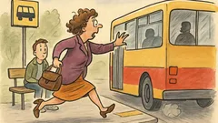 Vic: Srednjeletna gospa teče za avtobusom