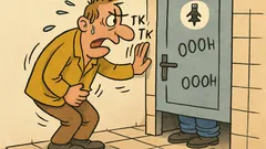 Vic: Moški trka na vrata stranišča