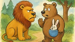 Vic: Lev prepove druženje, zajec v žepu