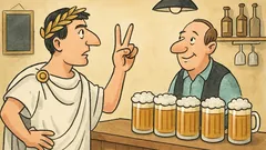 Vic: Rimljan stopi v gostilno, dvigne dva prsta