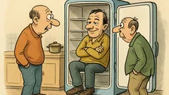 Vic: Trije moški se stavijo za hladilnik