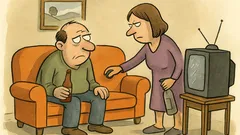 Vic: Z ženo sva sedela na kavču