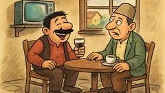 Vic: Mujo sedi v kafani z nasmehom