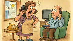 Vic: Žena kriči na moža po telefonu