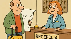 Vic: Hotelski gost pride k receptorki …