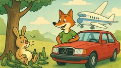 Vic: Sedi zajček pod drevesom in pije