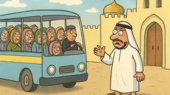 Vic: Pred šejkovo palačo se ustavi avtobus