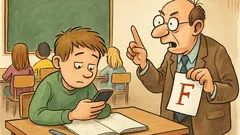 Vic: Učenec pri pouku piše na Facebook