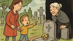 Vic: Deček z mamo na pokopališču…