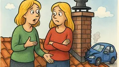 Vic: Govorita dve plavolaski na strehi…