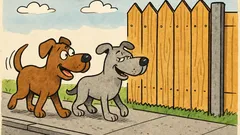 Vic: Po ulici se sprehajata dva psa