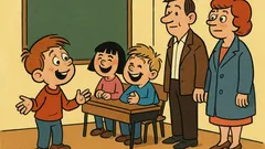 Vic: Pepiček se hvali prijateljem pri pouku