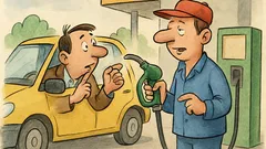 Vic: Moški pripelje na bencinsko črpalko...